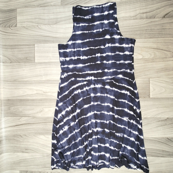 Athleta Santorini Thera Tie Dye Blue Striped Dress Size S Sleeveless Flare - Picture 3 of 11